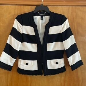 White House Black Market Black and White Blazer